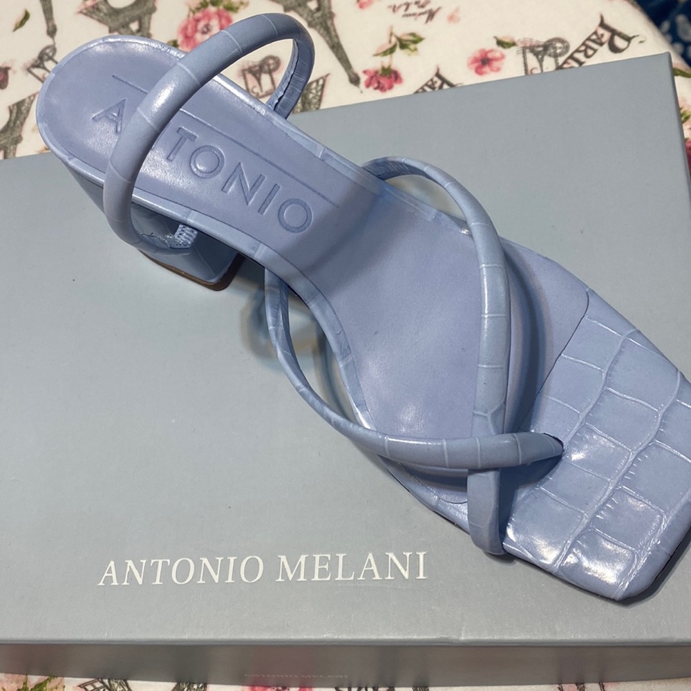 Light blue sandals bought it from Dillard’s/ Antonio Melani